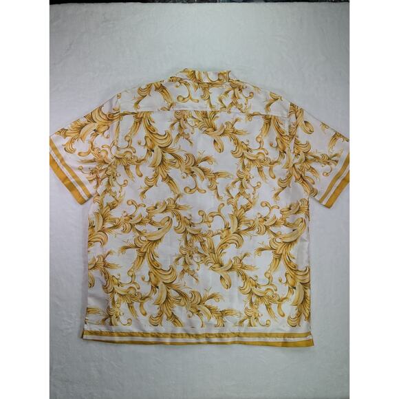 Gold Baroque Style Print Short Sleeve Sport Shirt Size 3XL by Cigar Couture - Picture 8 of 12